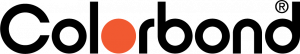 Colorbond® Logo in black text with second O as orange circle